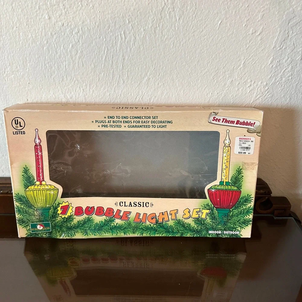 Kurt S Adler Classic 7 Bubble Light Set Christmas Decor UL1963 Multi Color