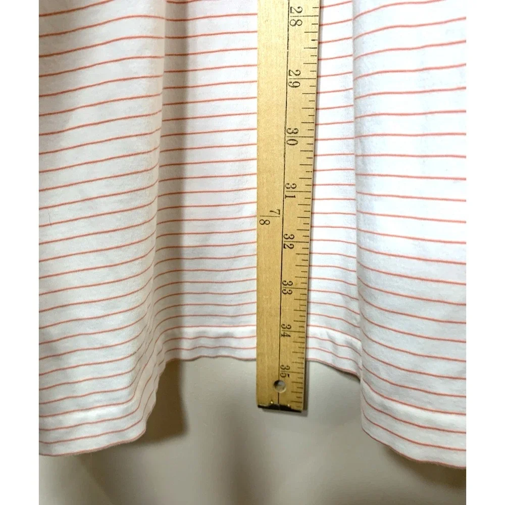 Polo Golf Ralph Lauren Shirt Mens XL White Red Pinstripe Peruvian Cotton Stretch