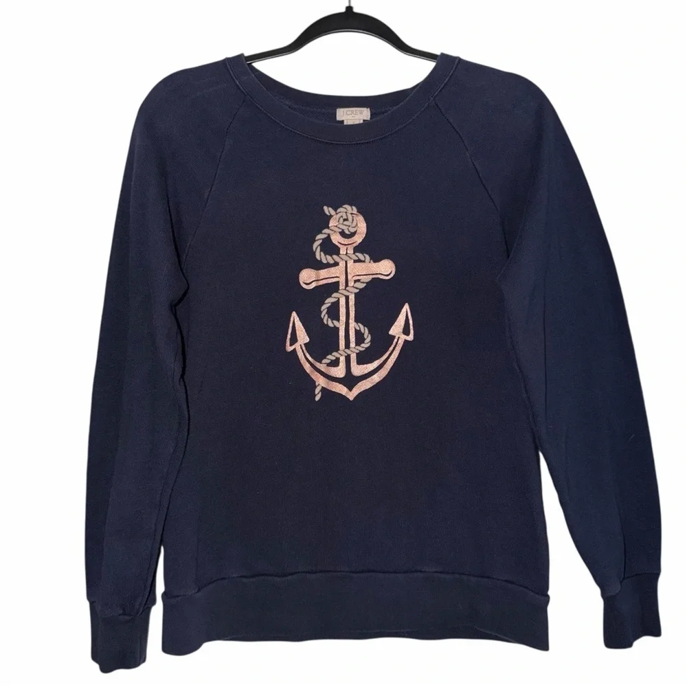 J. Crew Navy Anchor Sweater Size Small