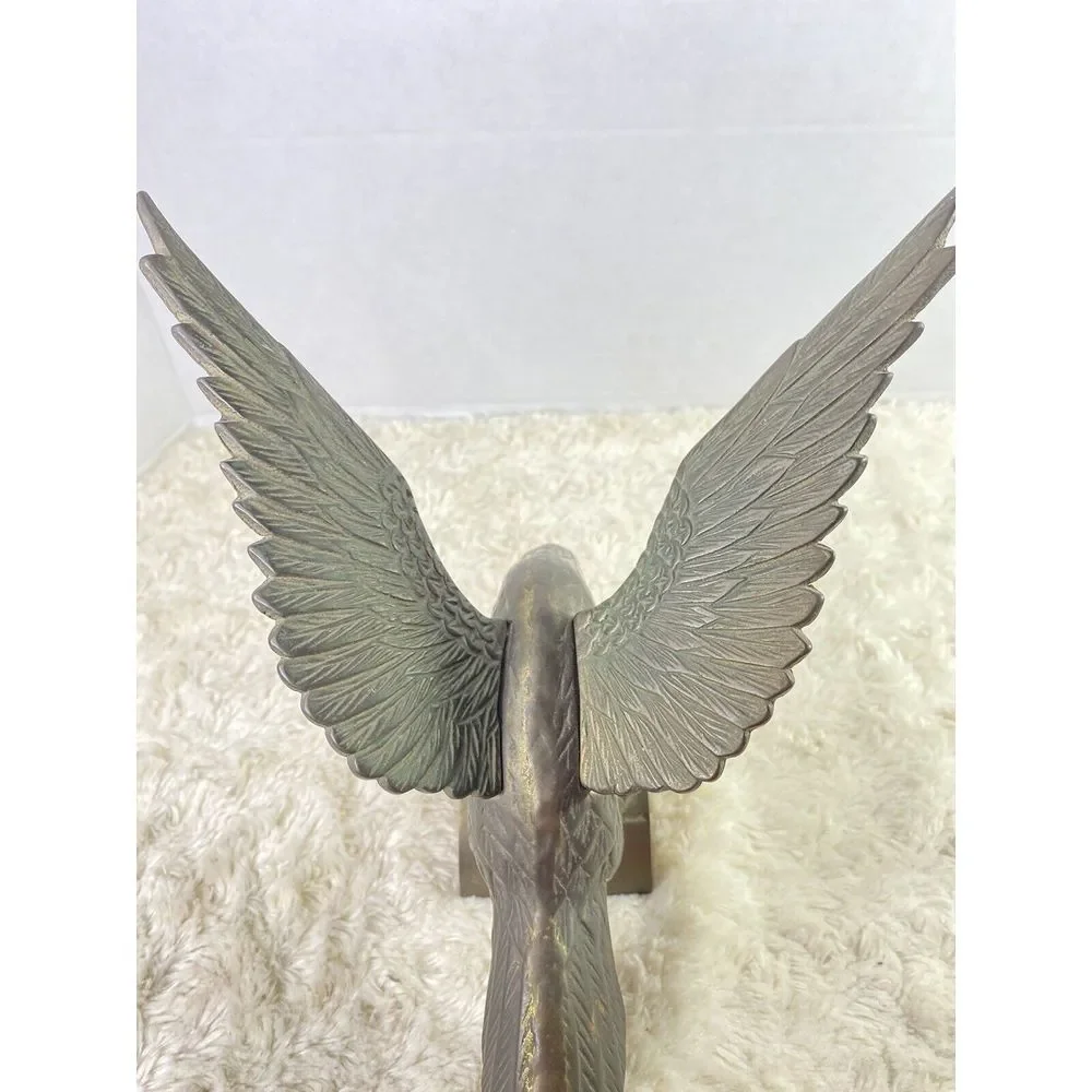 Brass Eagle VTG Perched Pose on Tree 8.5‎ x 8 inches Heavy Offce Home Decor