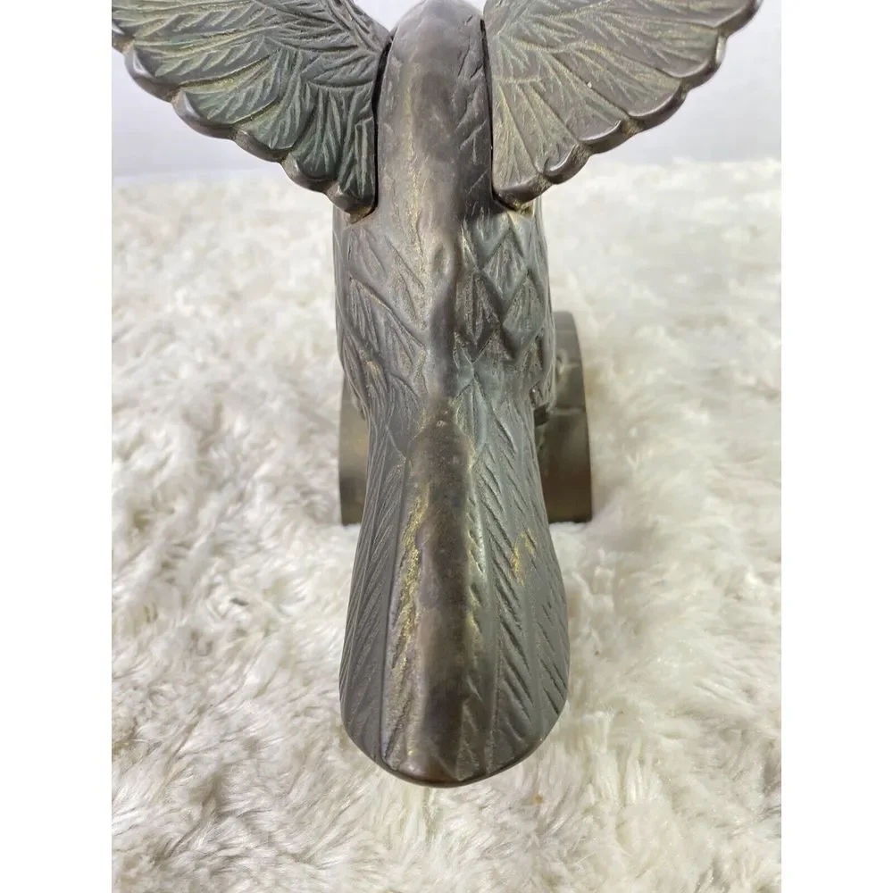 Brass Eagle VTG Perched Pose on Tree 8.5‎ x 8 inches Heavy Offce Home Decor