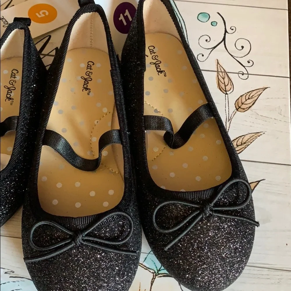 Cat‎ & Jack sparkle little girls ballerina shoes