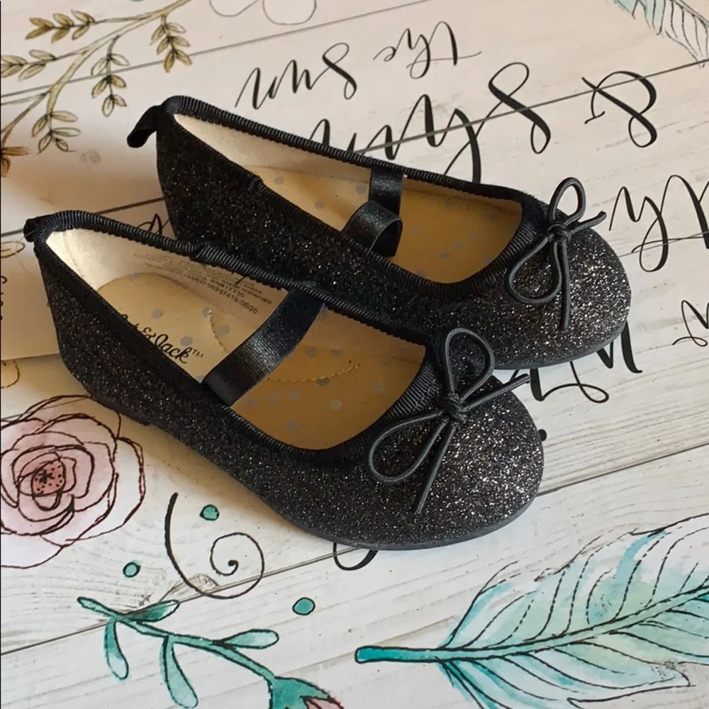 Cat‎ & Jack sparkle little girls ballerina shoes