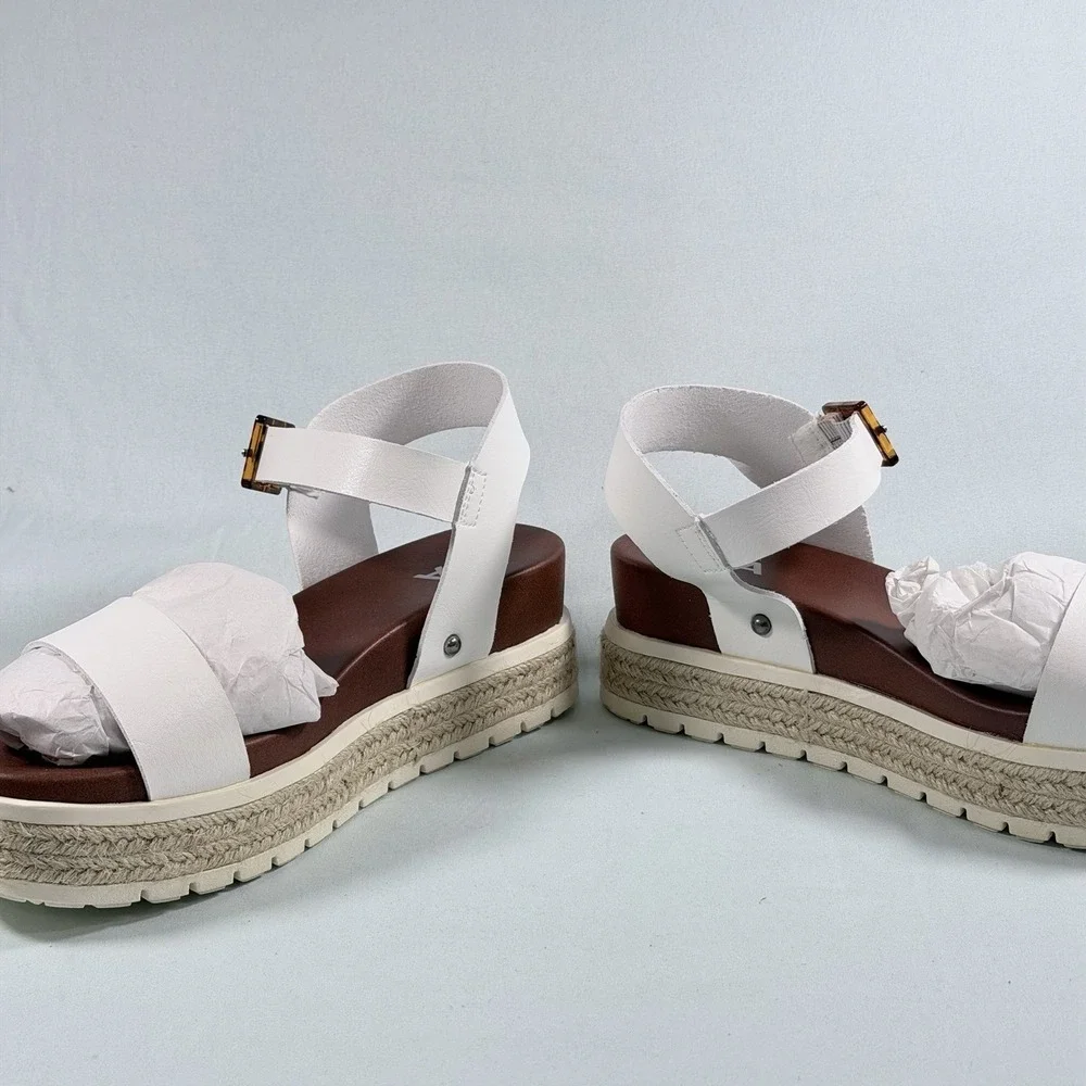 MIA Size-7.5M Womens Kiera Espadrilles Wedge Sandals White