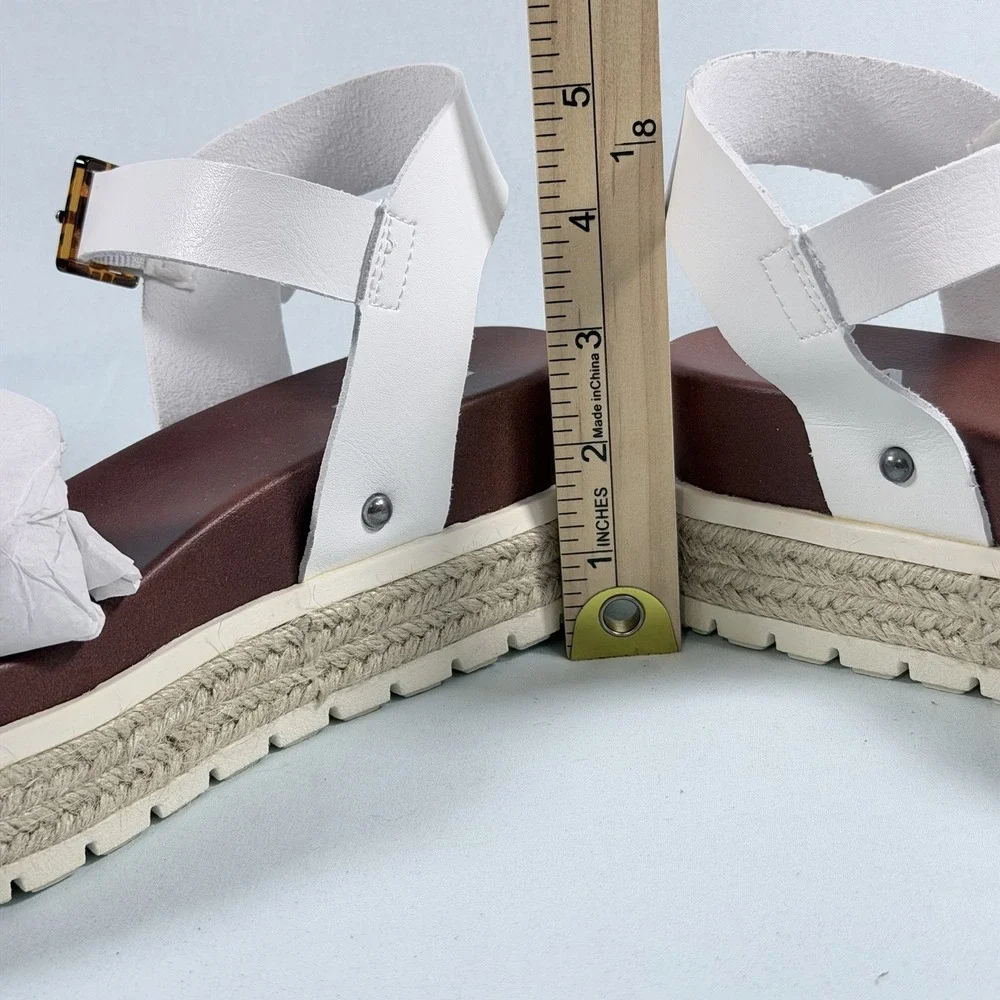 MIA Size-7.5M Womens Kiera Espadrilles Wedge Sandals White