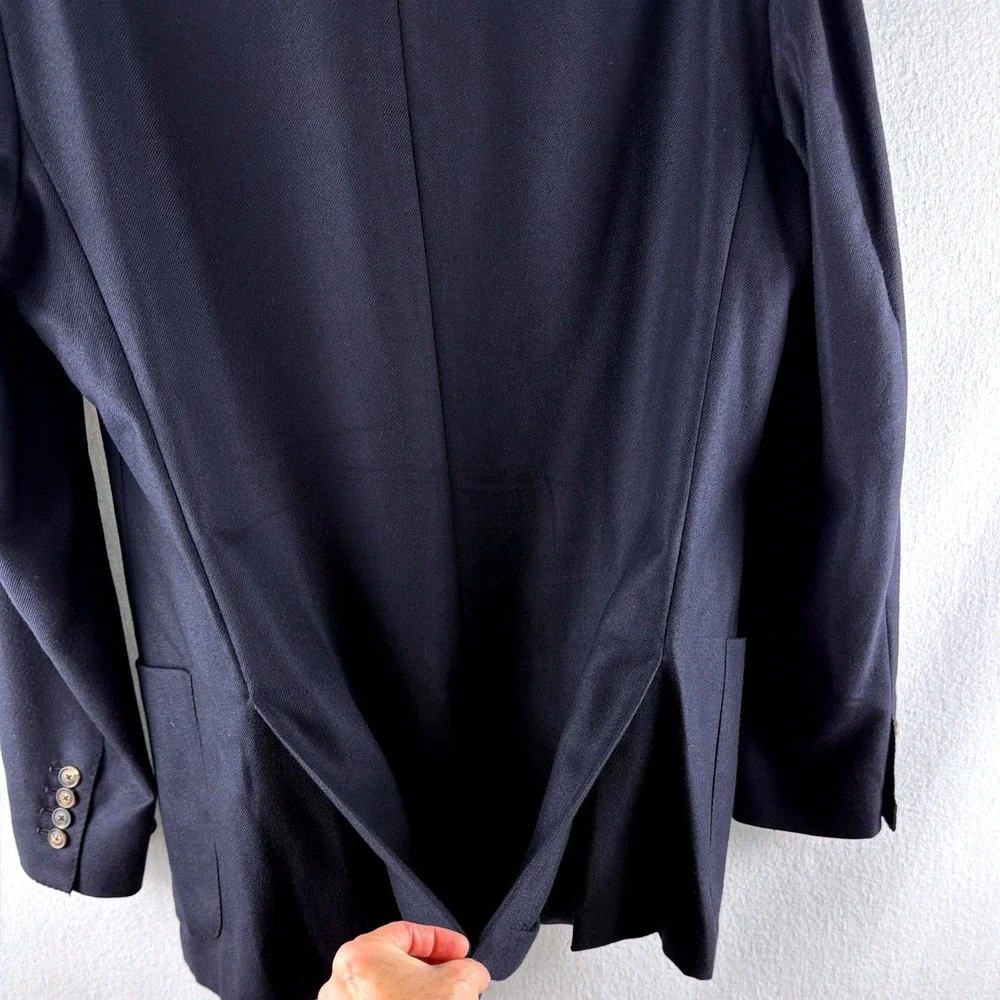Loro Piana Voyager Jacket Mens 52 Navy Blue 100% Cashmere Blazer Made in Italy
