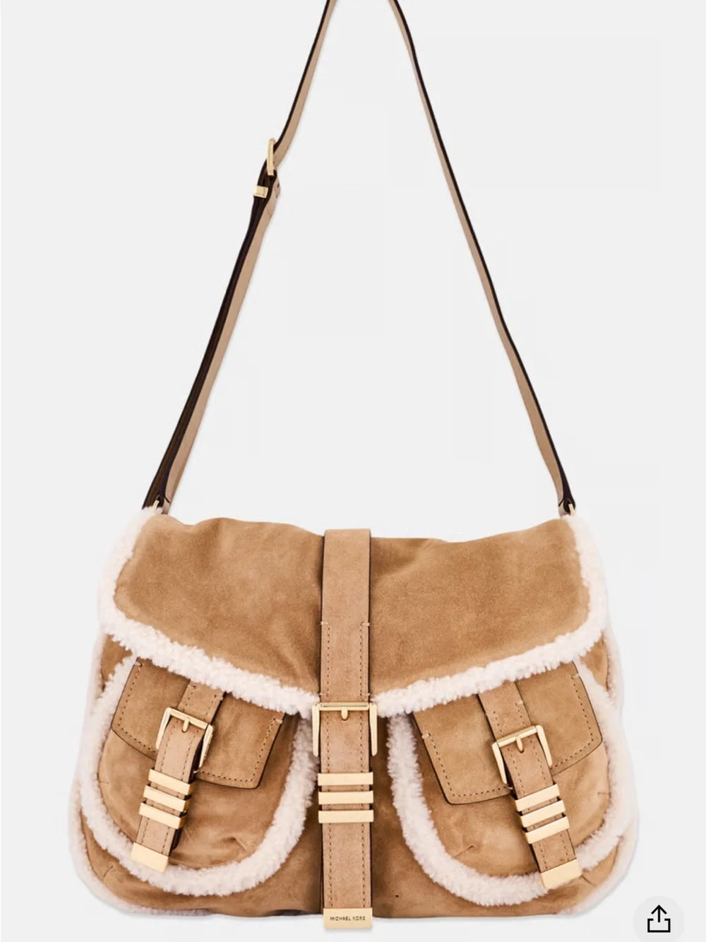 Michael Kors Women Brand Logo Shoulder Bag color Tan