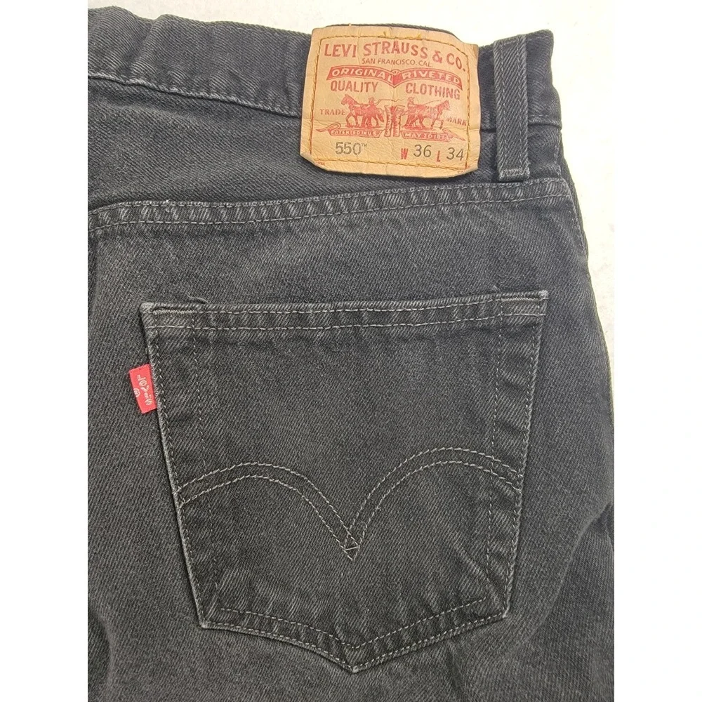 Levi's 550 jeans -‎ Relaxed fit Straight Leg - 36x34 Black Wash 100% cotton