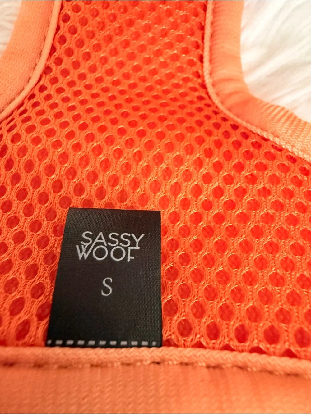Sassy Woof Coral Orange Dog Harness - Comfortable Adjustable Chest Harness