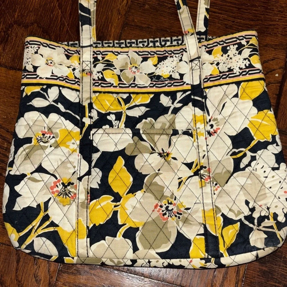 Vera Bradley Yellow and Black Floral Shoulder Bag