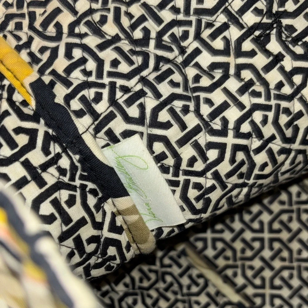 Vera Bradley Yellow and Black Floral Shoulder Bag