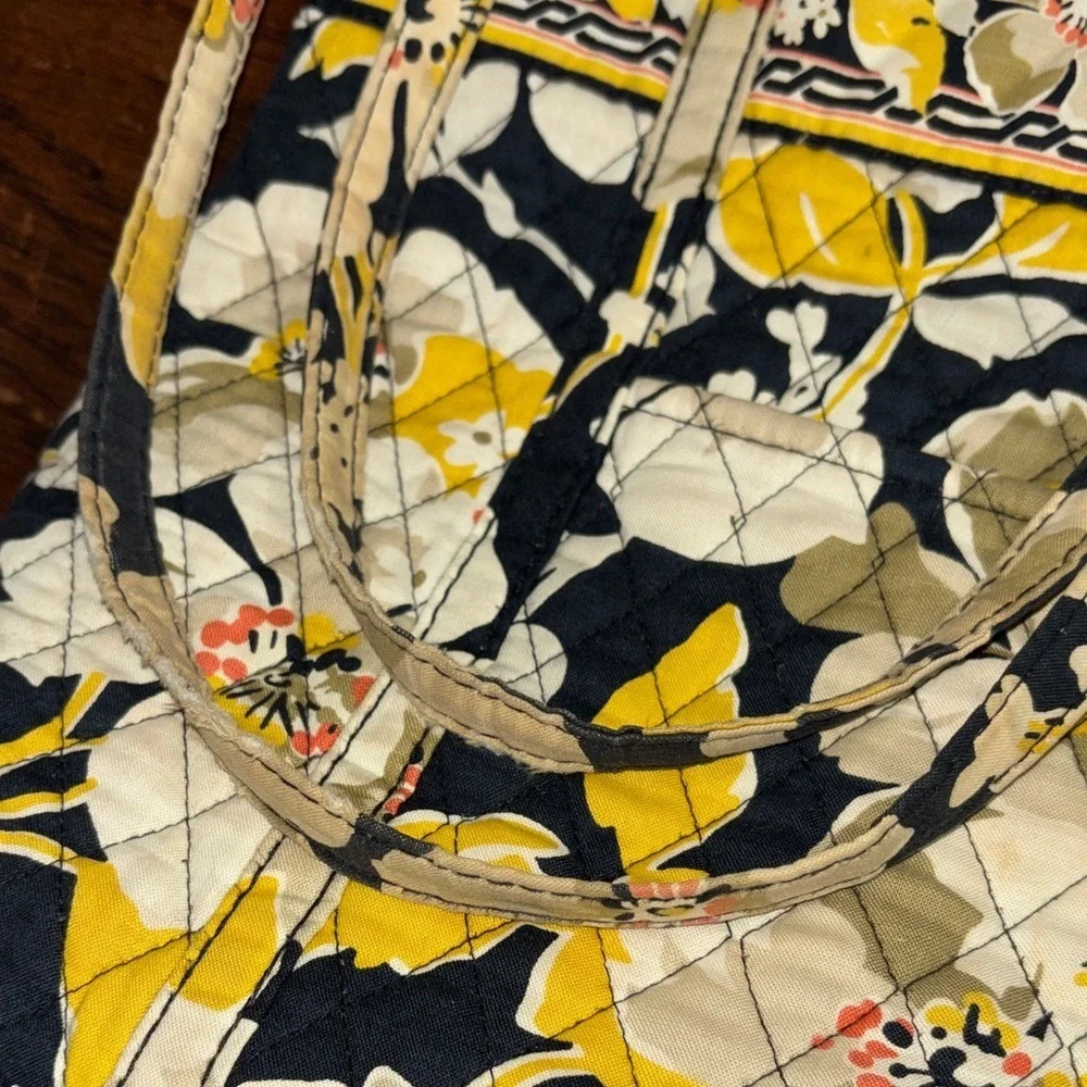 Vera Bradley Yellow and Black Floral Shoulder Bag