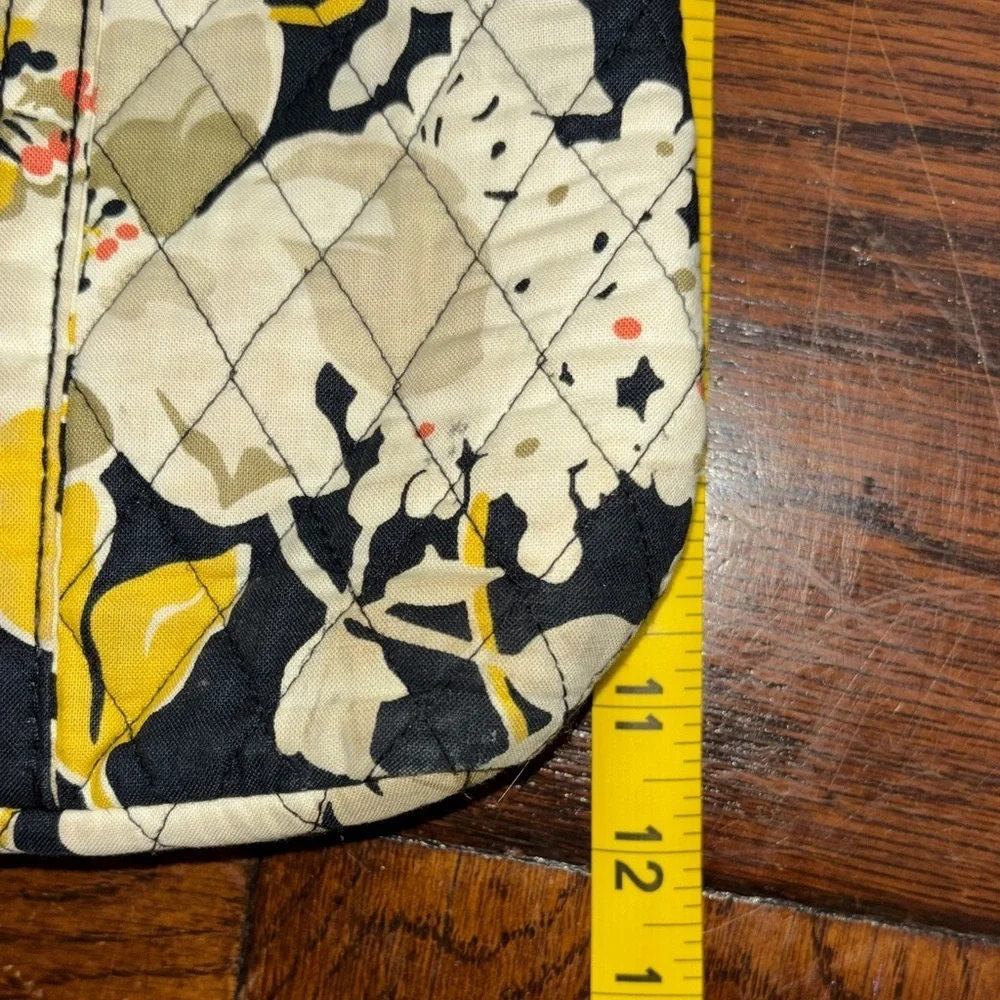 Vera Bradley Yellow and Black Floral Shoulder Bag