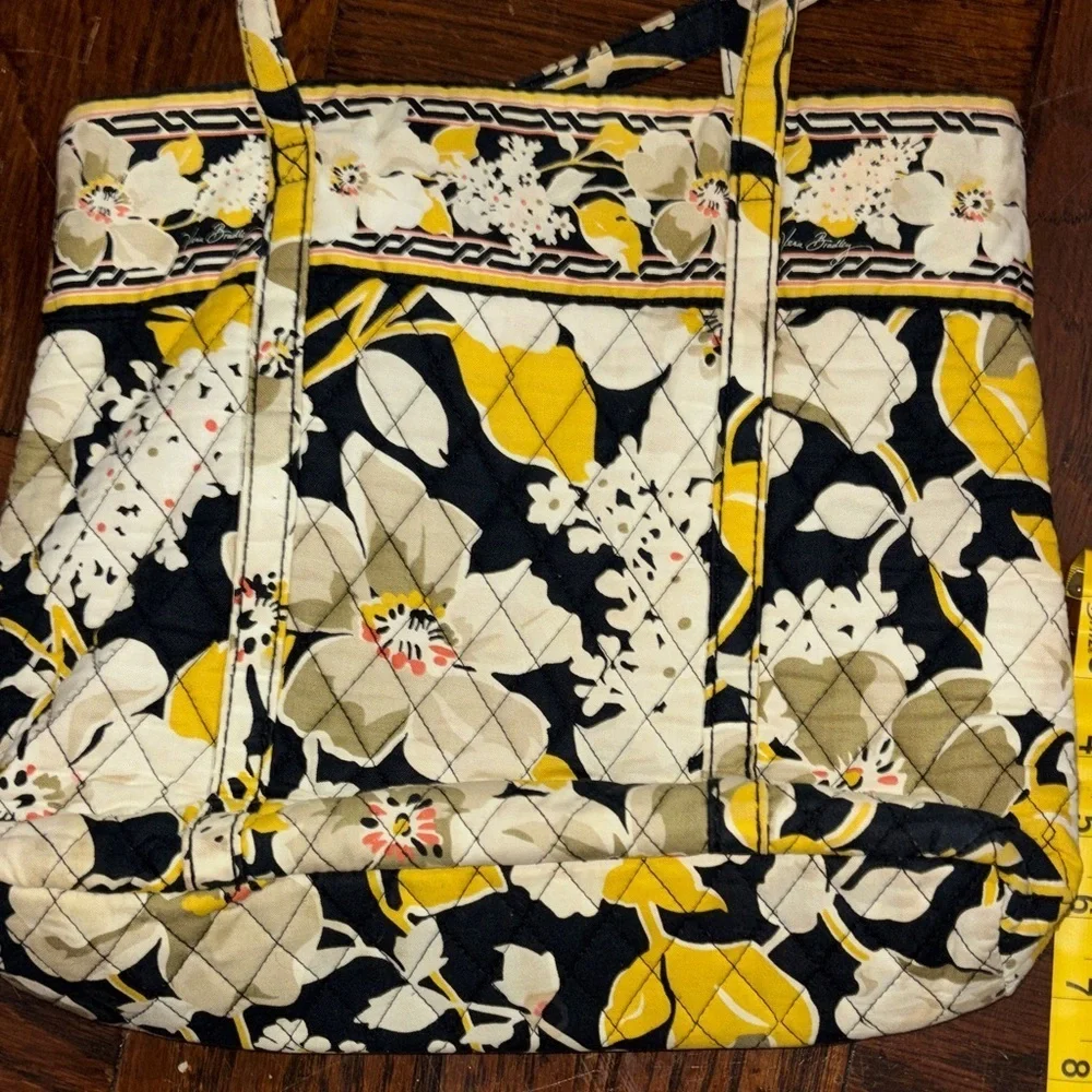 Vera Bradley Yellow and Black Floral Shoulder Bag