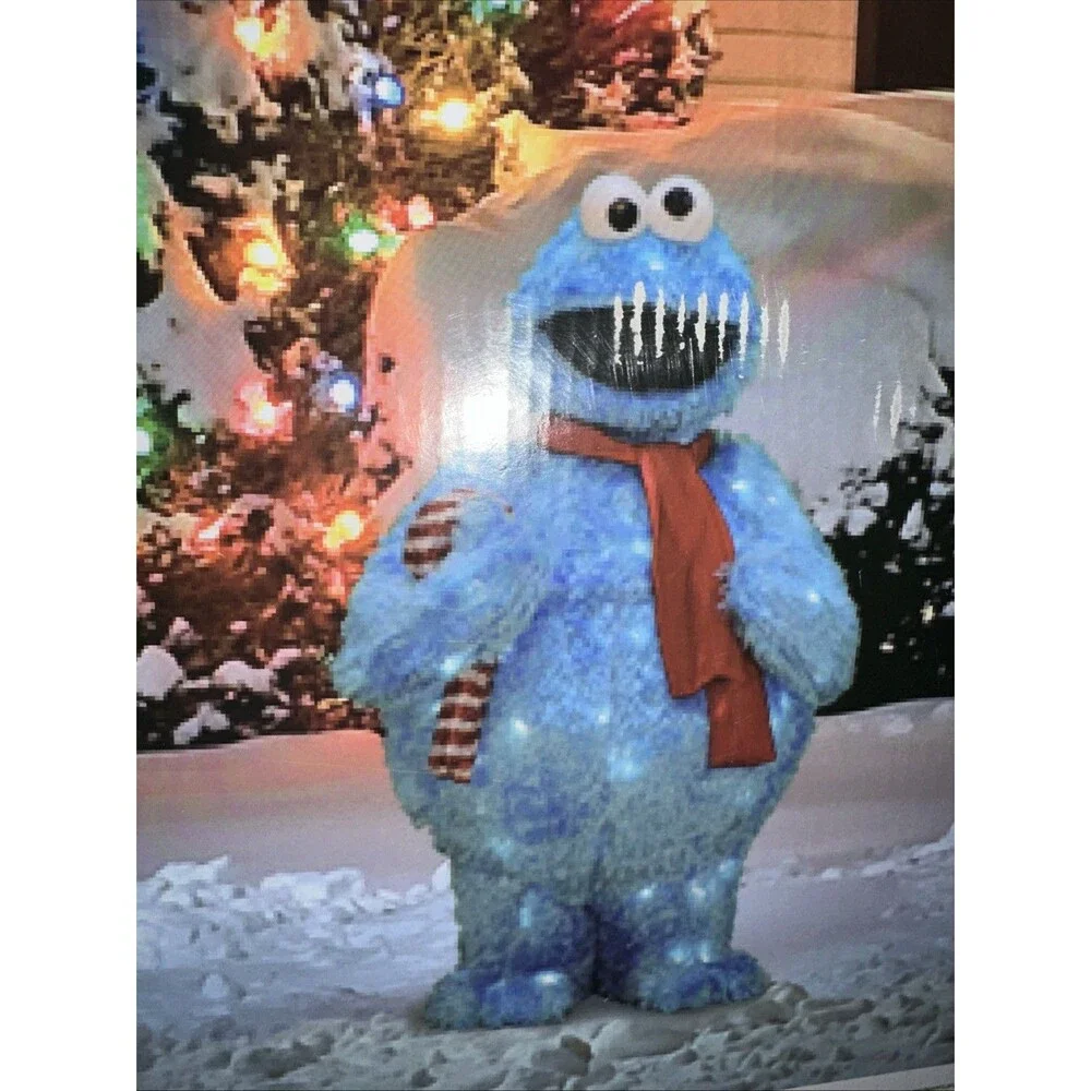 Vintage Sesame Street Cookie Monster 28” Pre-Lit Outdoor Yard Decoration Figure