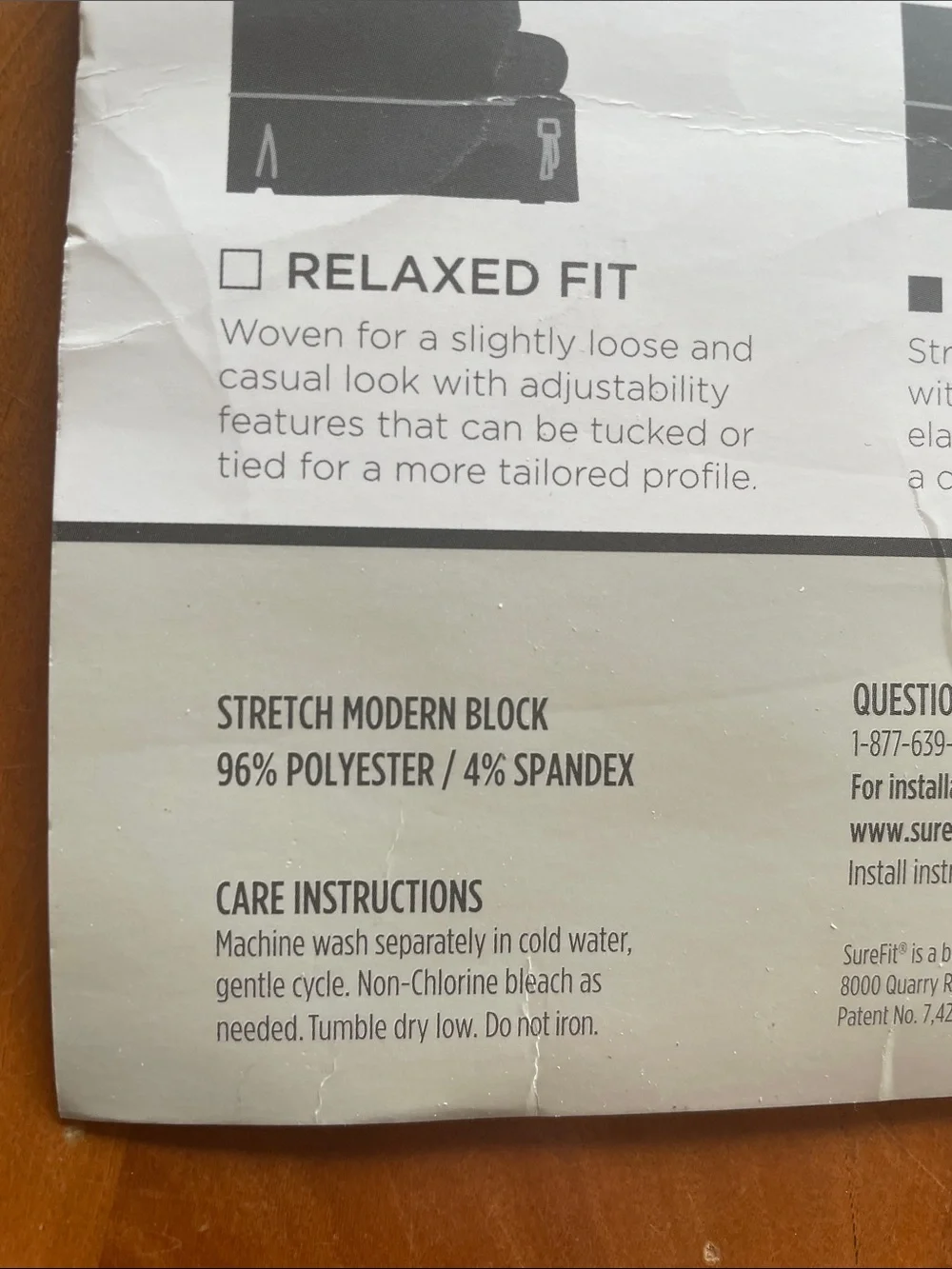 Sure Fit week washable