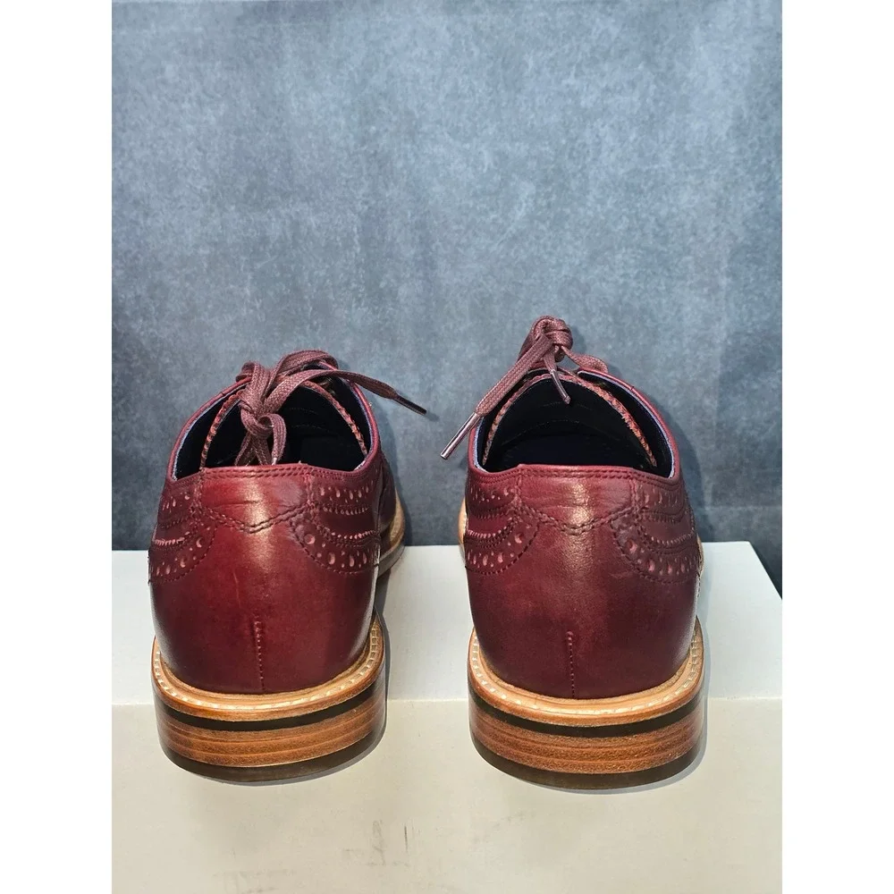 Cole Haan Harrison Grand Wingtip Oxford Burgundy Leather Mens C11501 EUC SZ 8