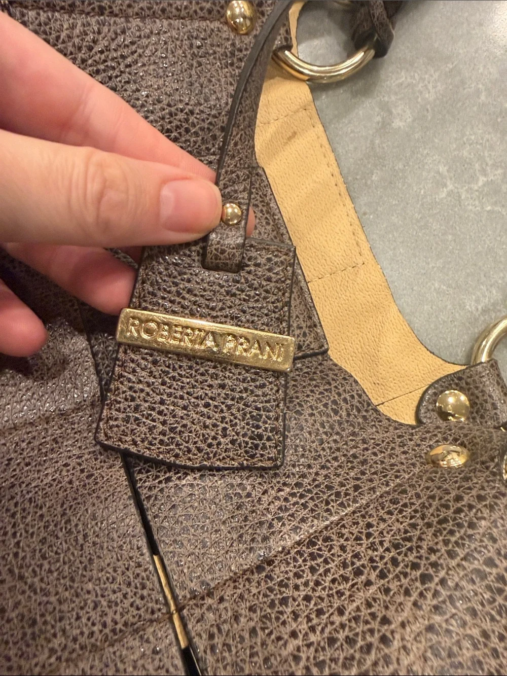 Leather Textured Brown Women's Shoulder Tote