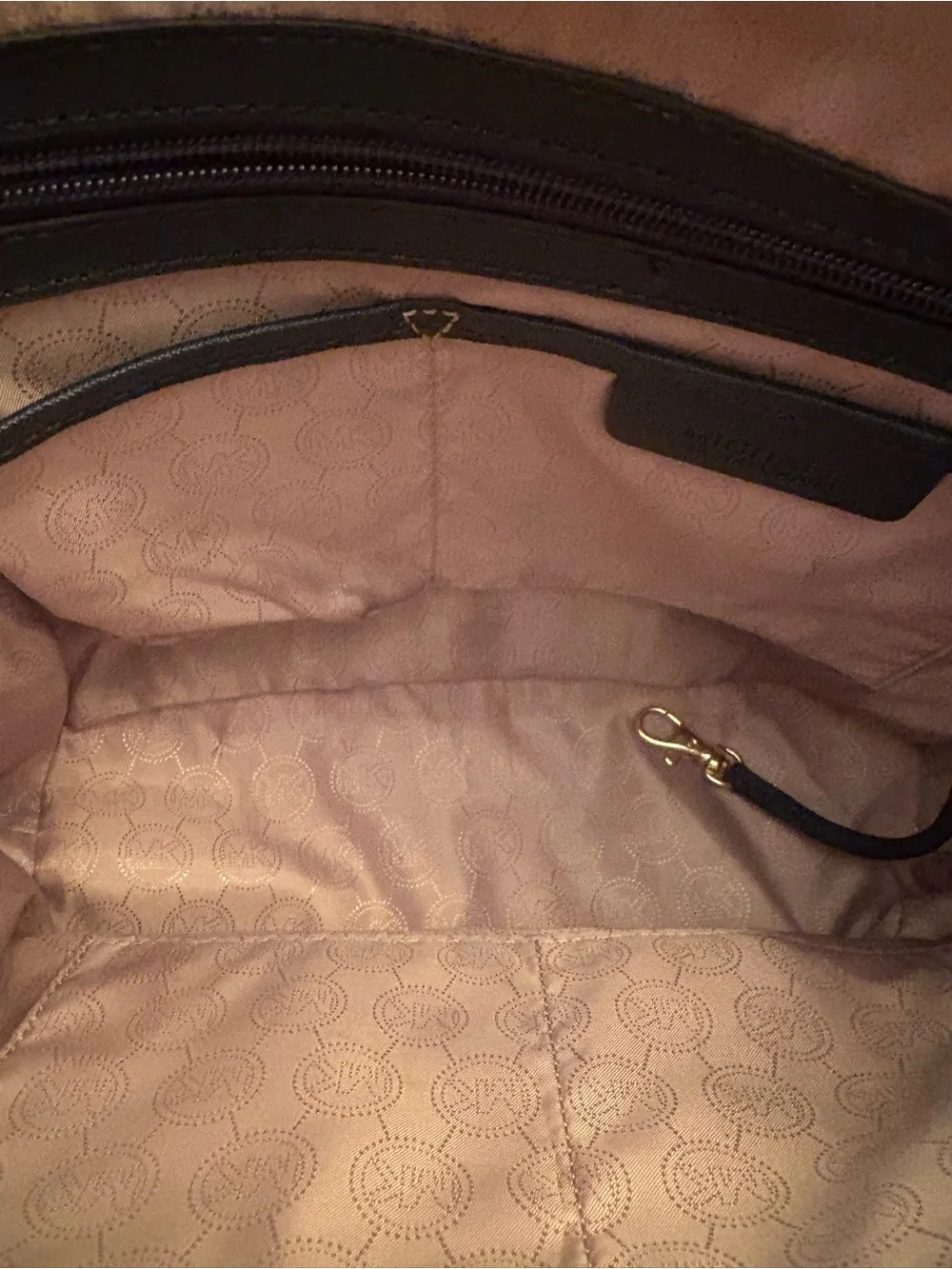 Michael Kors Blue Leather Medium Jet Set Top Zip Tote Navy Blue