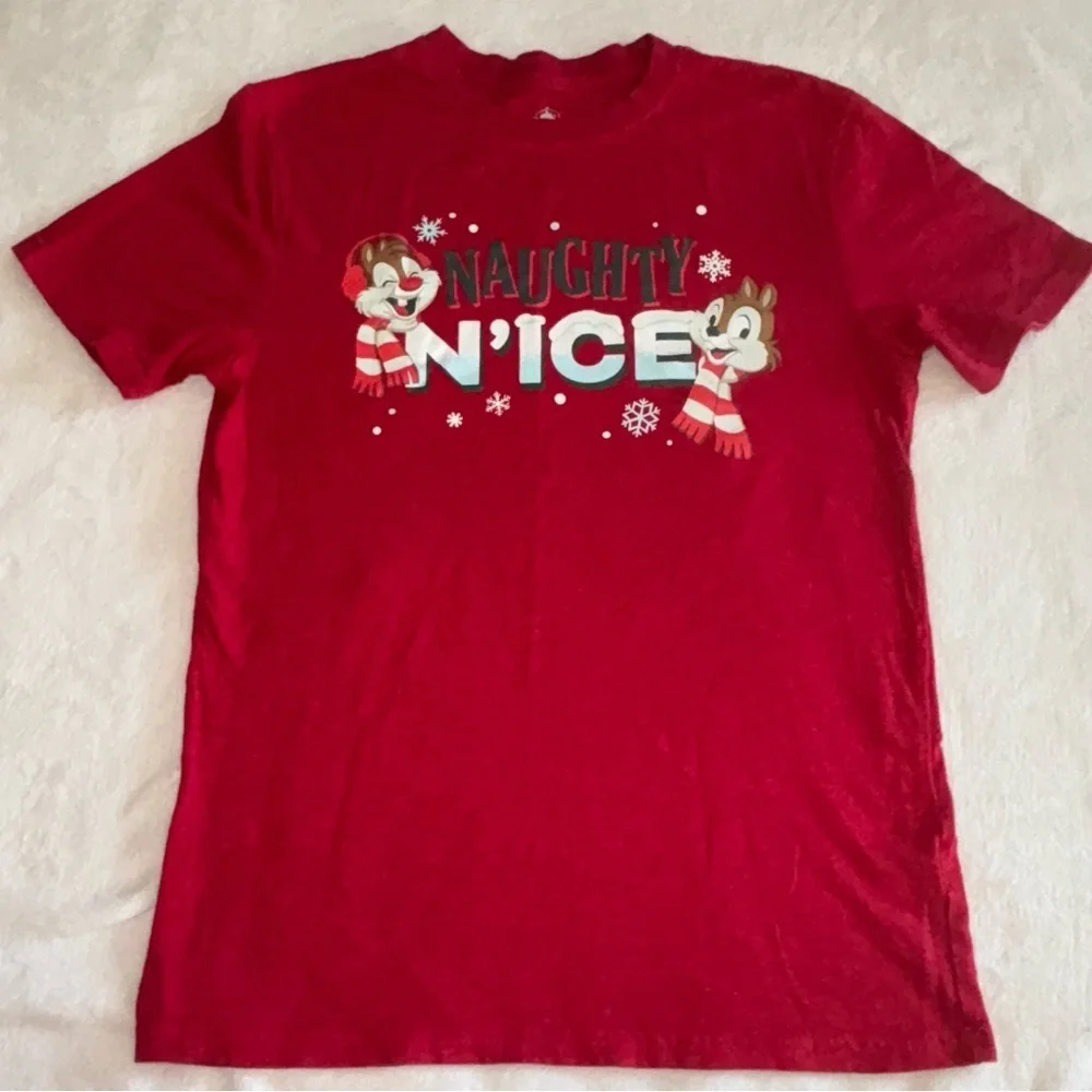 Disney chip and dale Red Shirt with Naughty or Nice