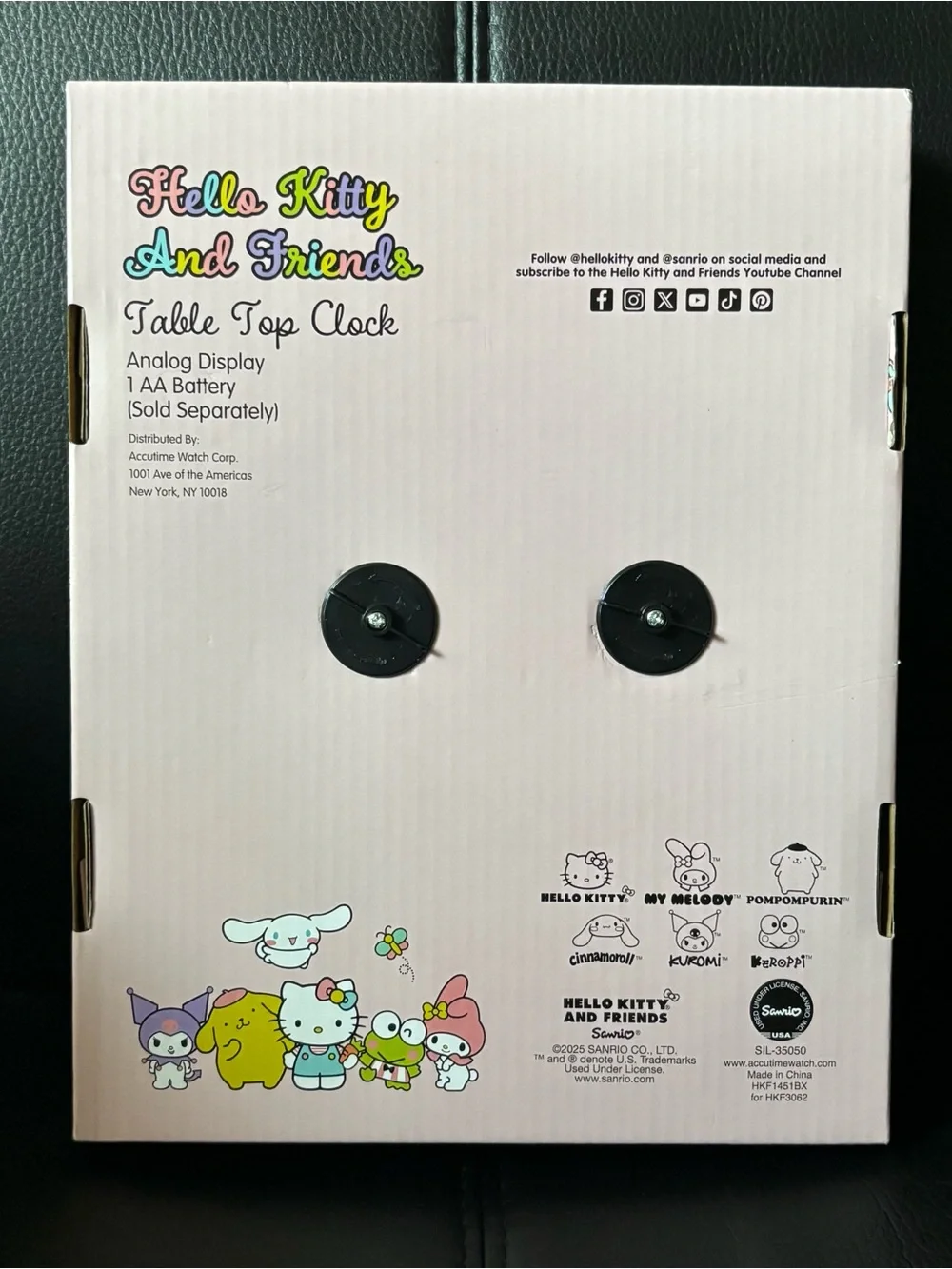 Sanrio Pink Hello Kitty and Friends Table Top Clock