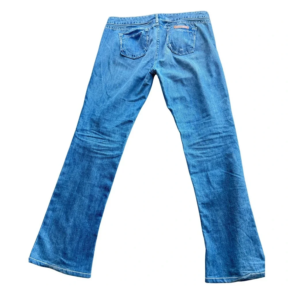 True Religion Men's Bootcut Jeans 32 Made In USA Y2K Vintage Distressed Denim
