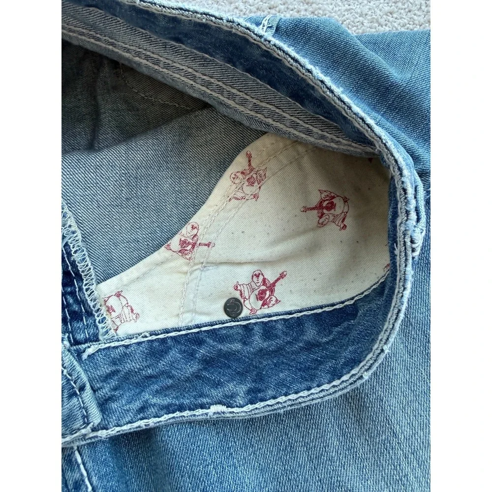 True Religion Men's Bootcut Jeans 32 Made In USA Y2K Vintage Distressed Denim