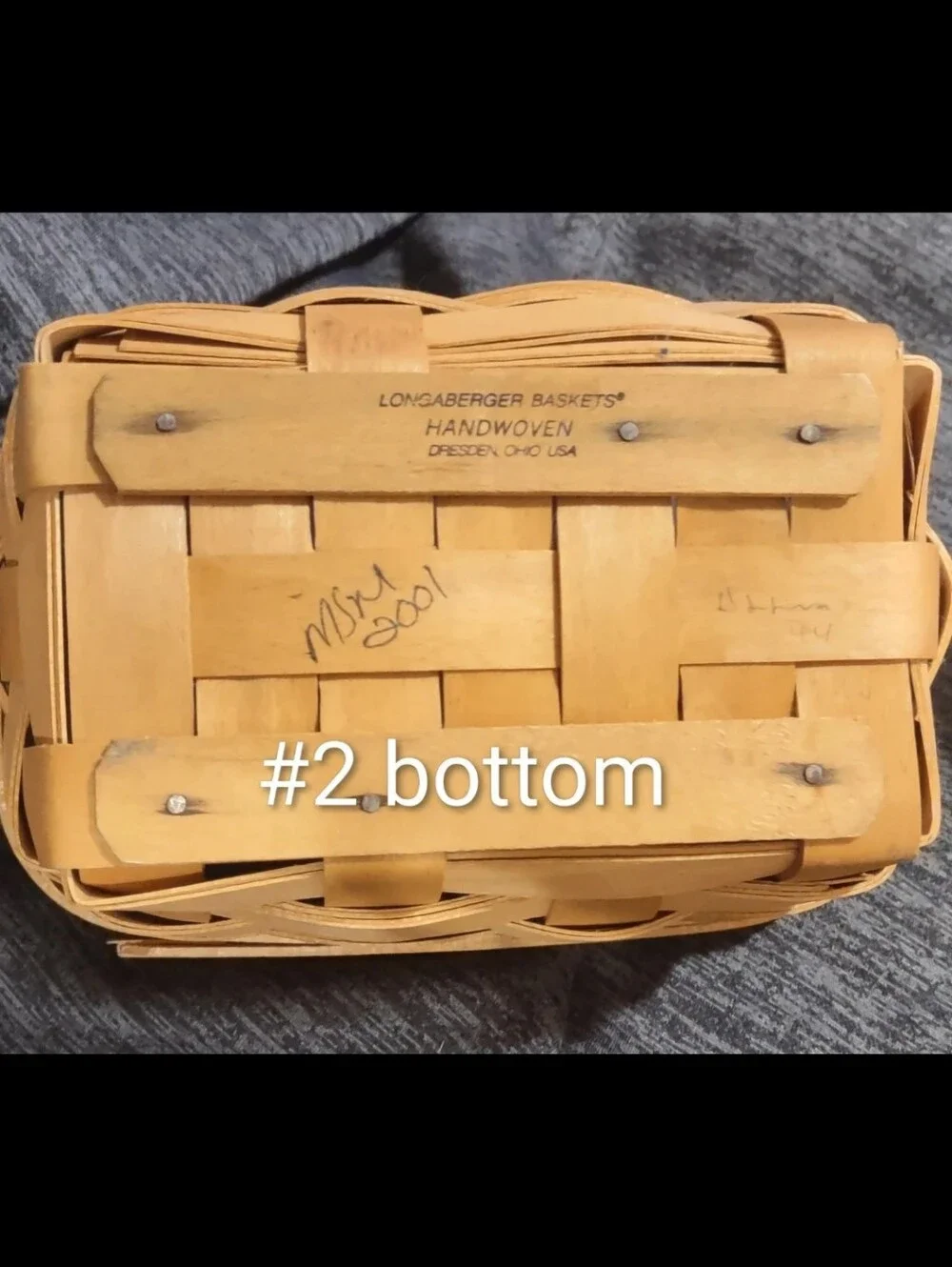 Longaberger 2001 Small Rectangular Berry Basket 7