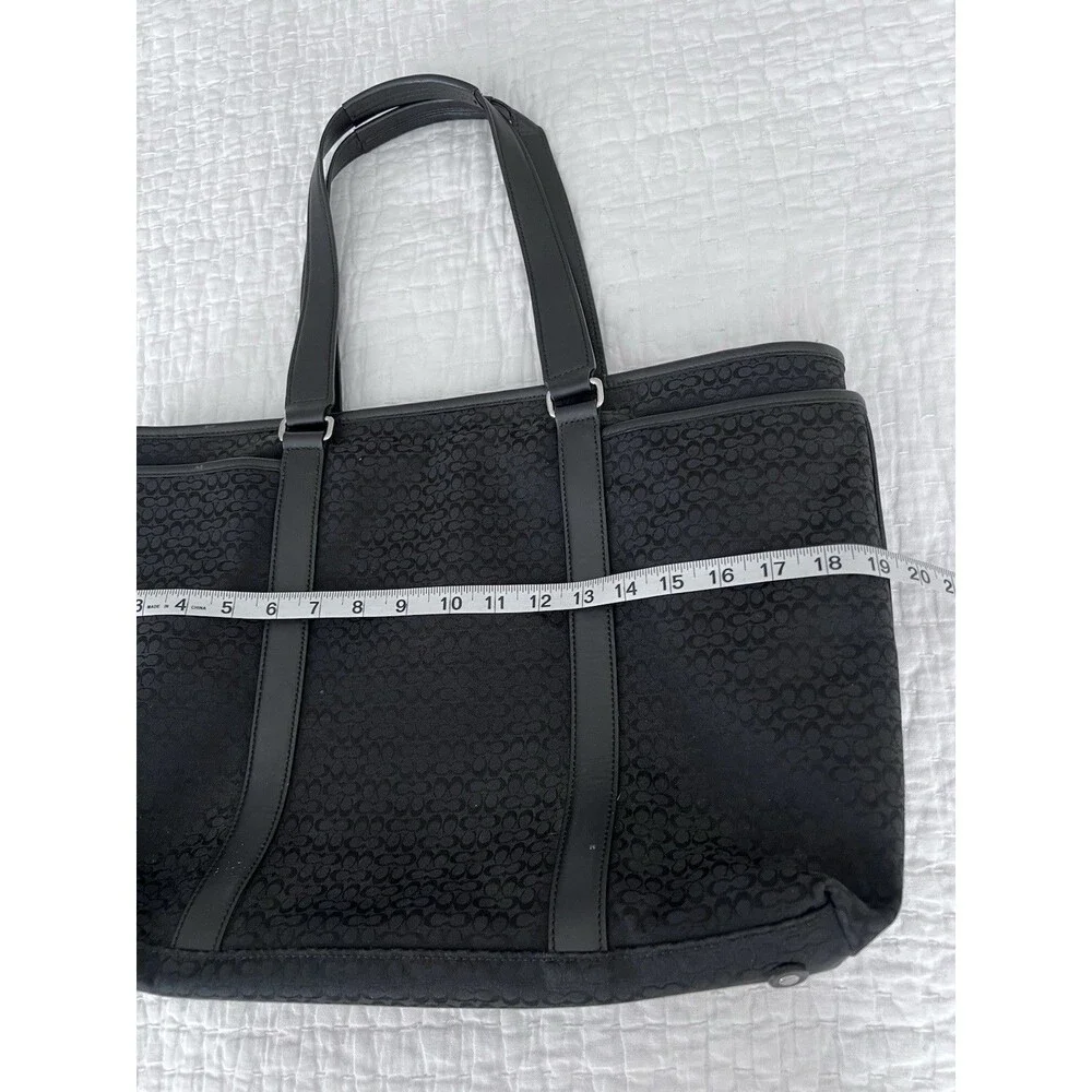 COACH Large Black Canvas Logo Laptop Work Bag