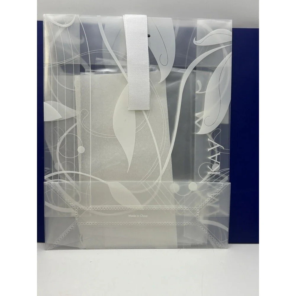 Mary Kay Frosted Plastic Gift Bags with White Ribbon Handles Set of 7 NEW