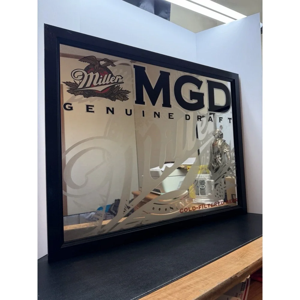 Miller Genuine Draft MGD Cold-Filtered Beer Breweriana Collectible Mirror