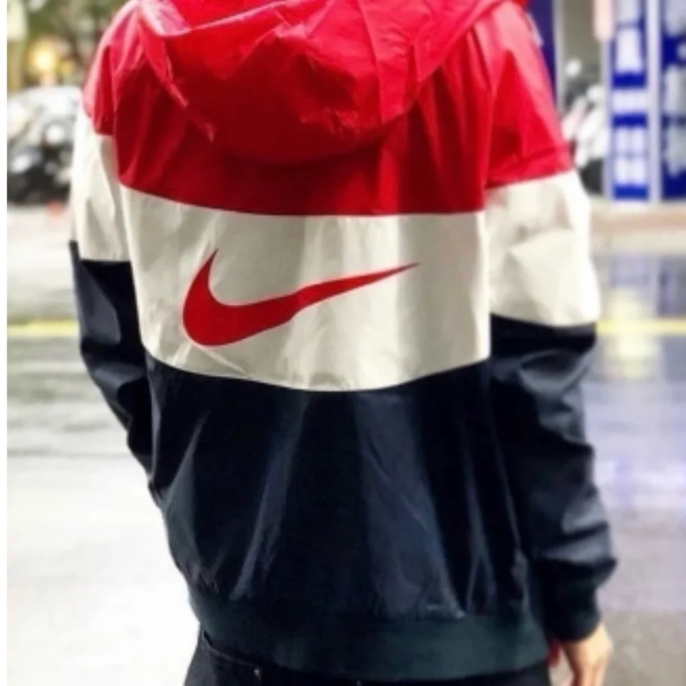 VTG NIKE Sportswear‎ Windrunner Jacket Men Large Red White Blue Hood AJ1396-657