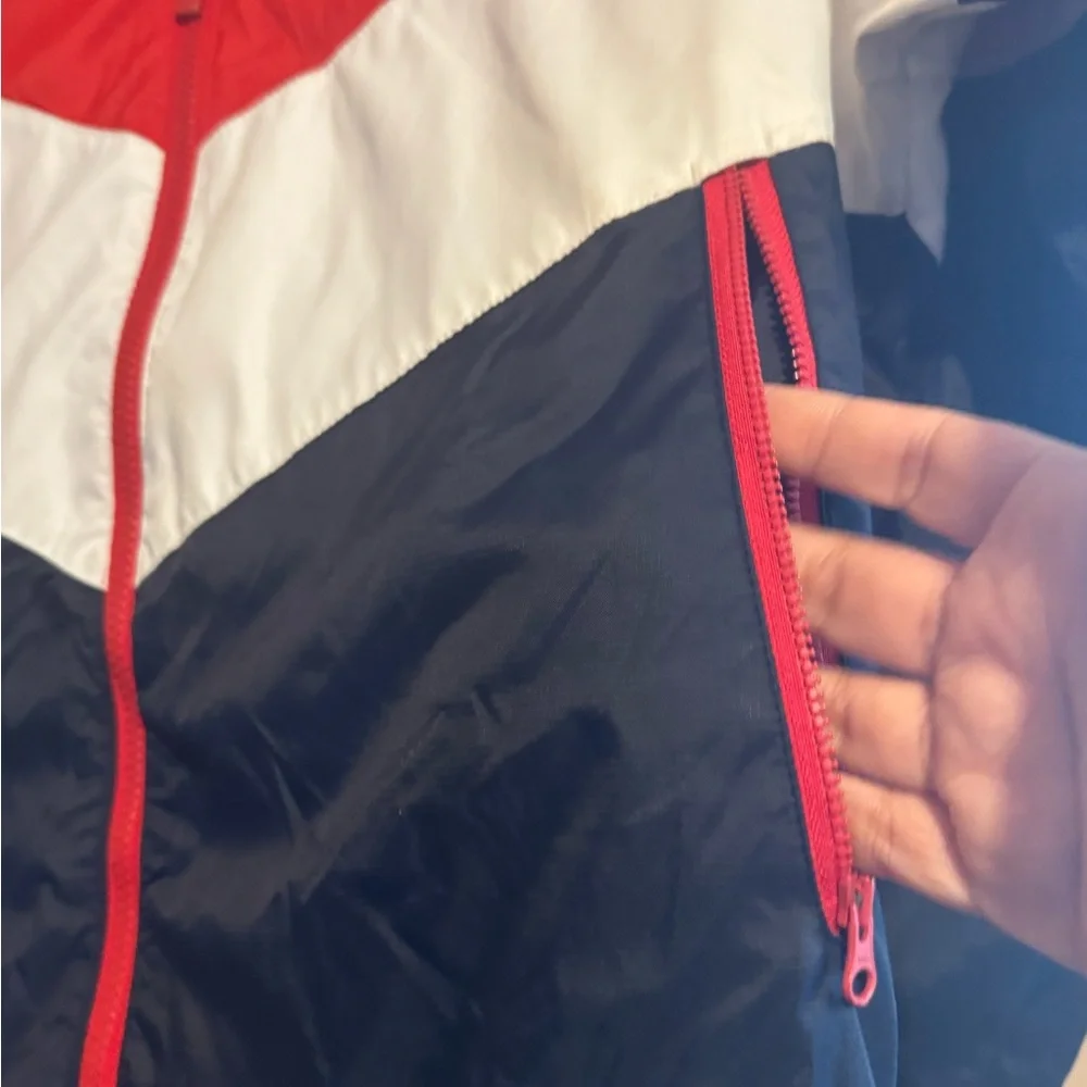VTG NIKE Sportswear‎ Windrunner Jacket Men Large Red White Blue Hood AJ1396-657