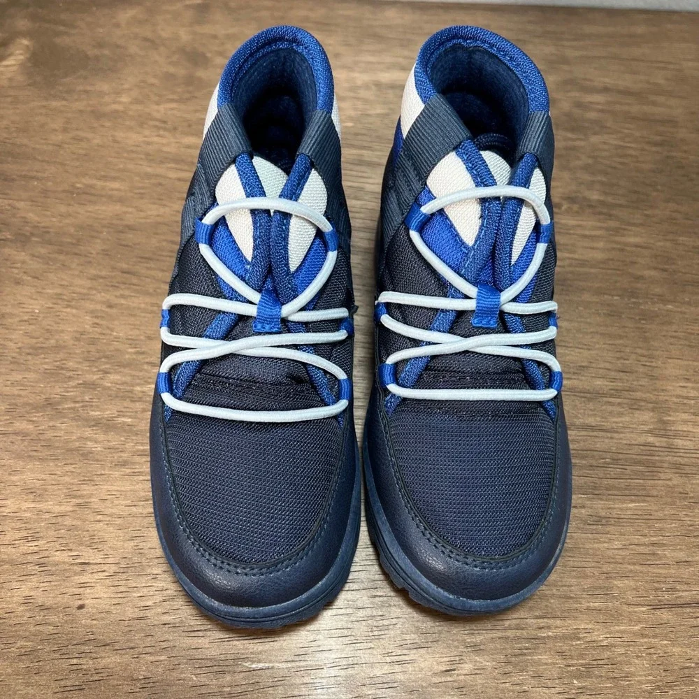 Carter's Kids Blue & Navy Fallon Boots Size 11M Elastic Lace Puffer Winter Shoes
