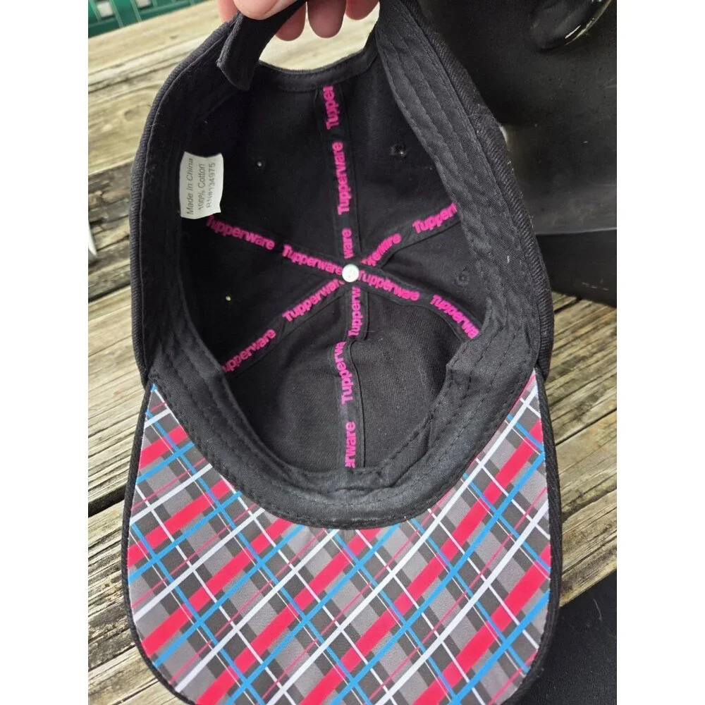 Tupperware Women’s Baseball Cap Hat Black Pink Logo Promotional‎ Strapback