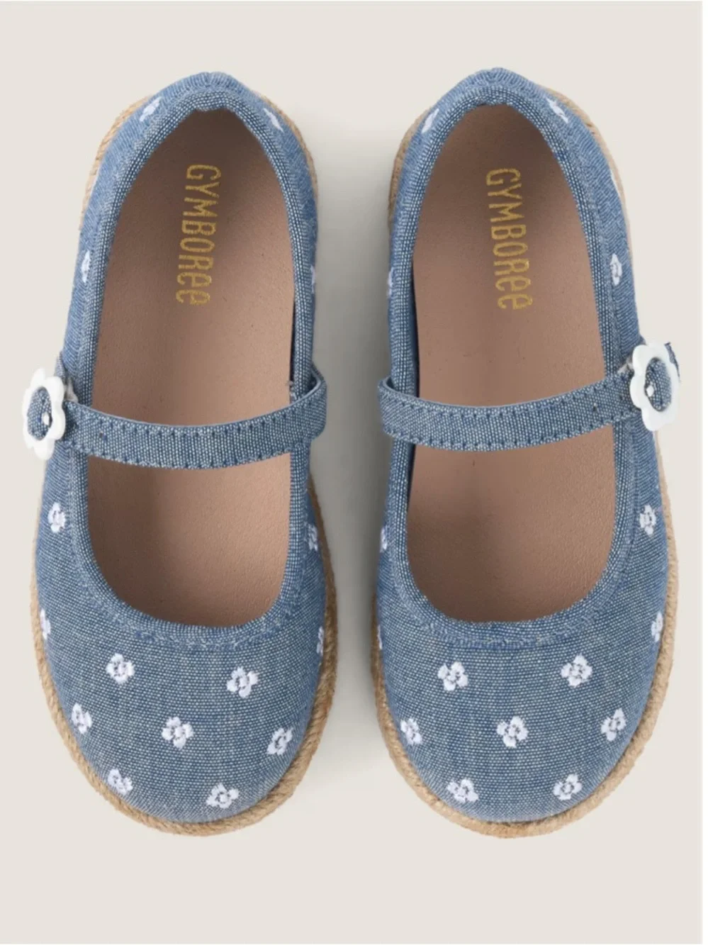 Gymboree‎ Denim Blue Floral Mary Jane Shoes