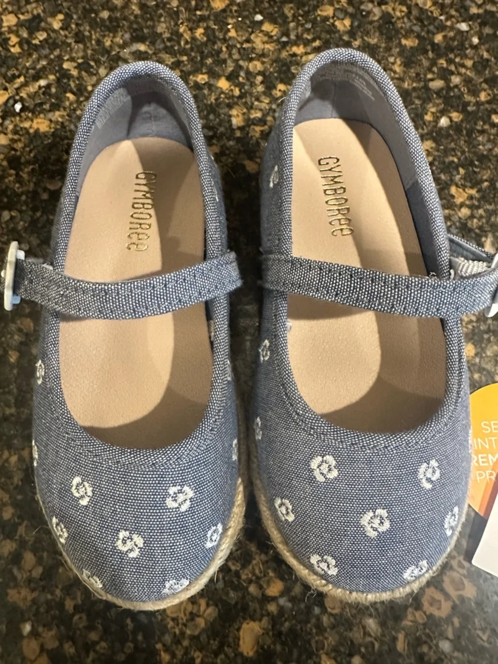 Gymboree‎ Denim Blue Floral Mary Jane Shoes