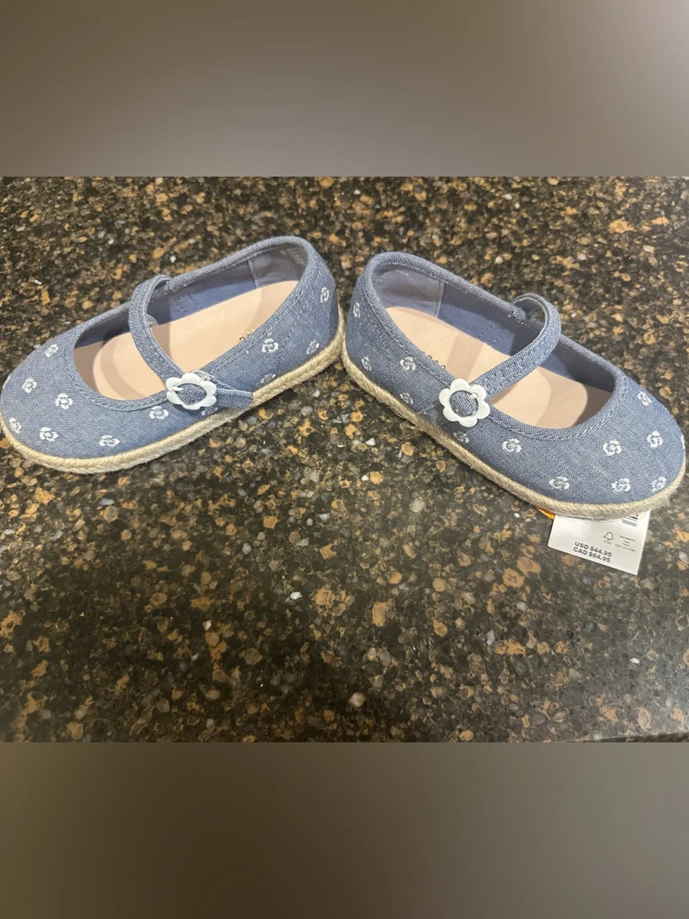 Gymboree‎ Denim Blue Floral Mary Jane Shoes