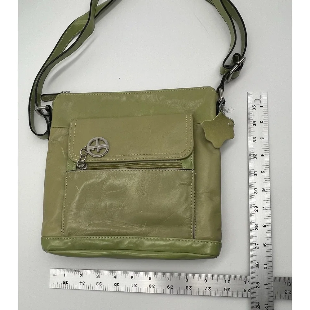 Giani Bernini Genuine Leather Green Crossbody‎ Purse
