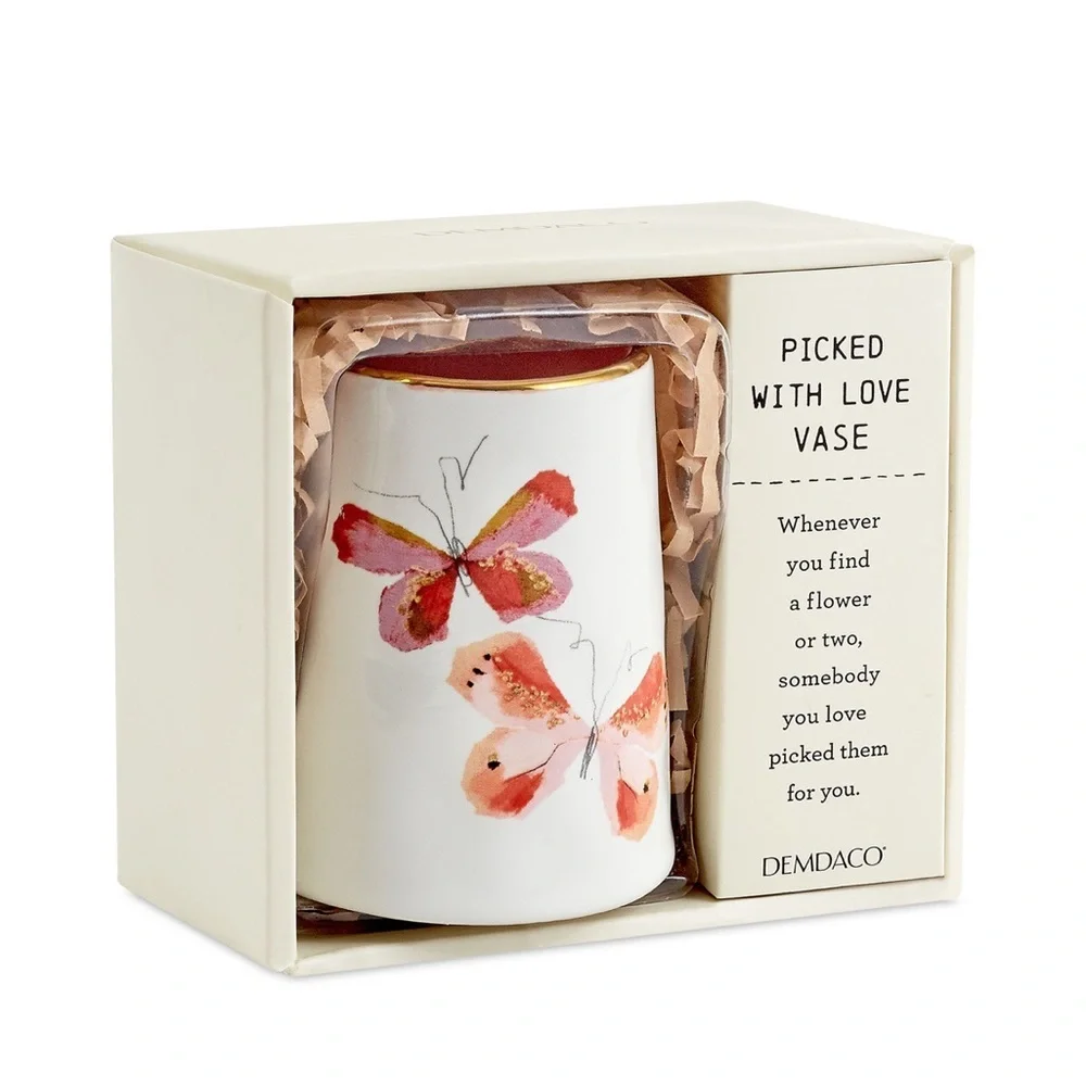 Demdaco Picked With Love Mini Butterfly Vase, 3.5