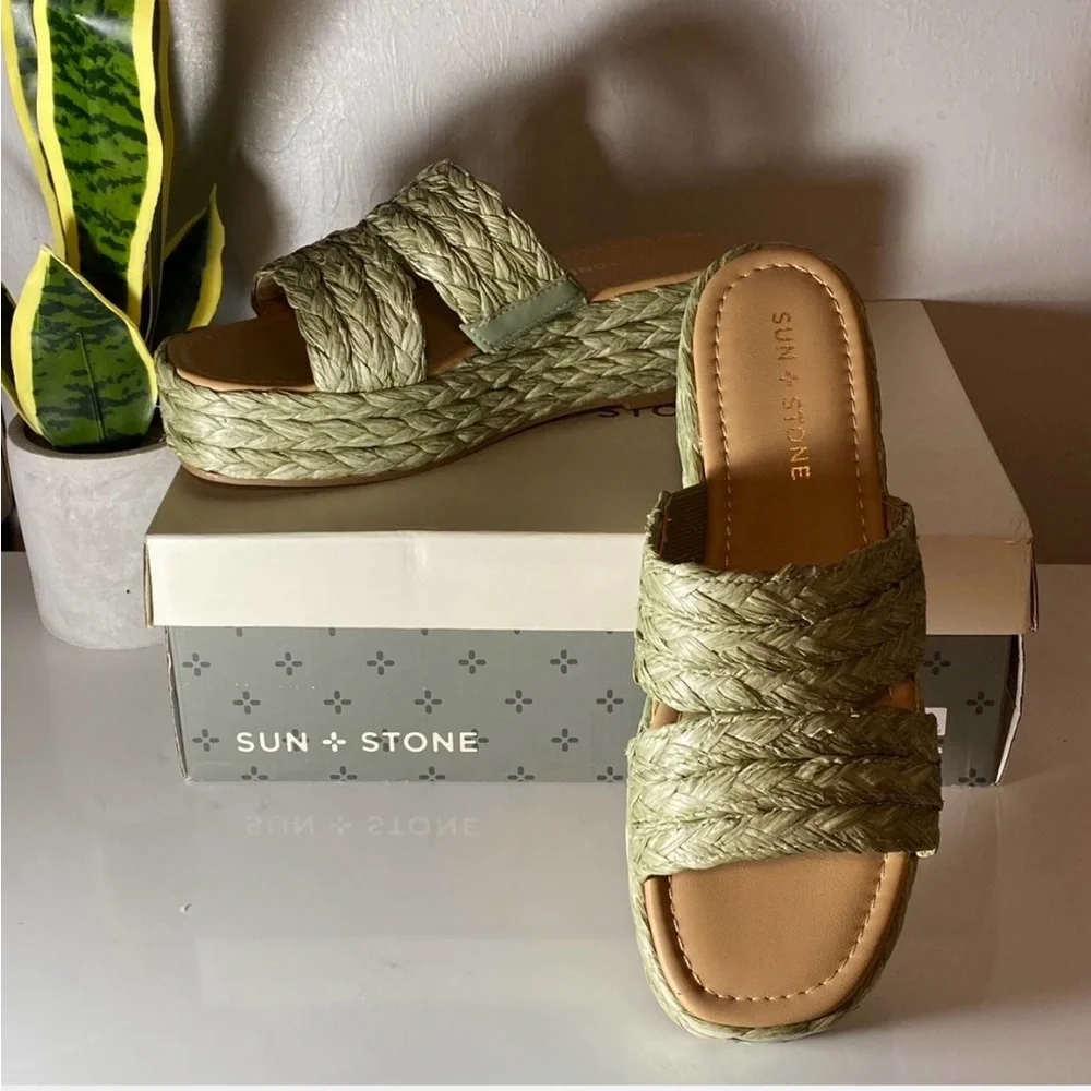 Sun‎ + Stone Women's Olive Espadrille Sandals