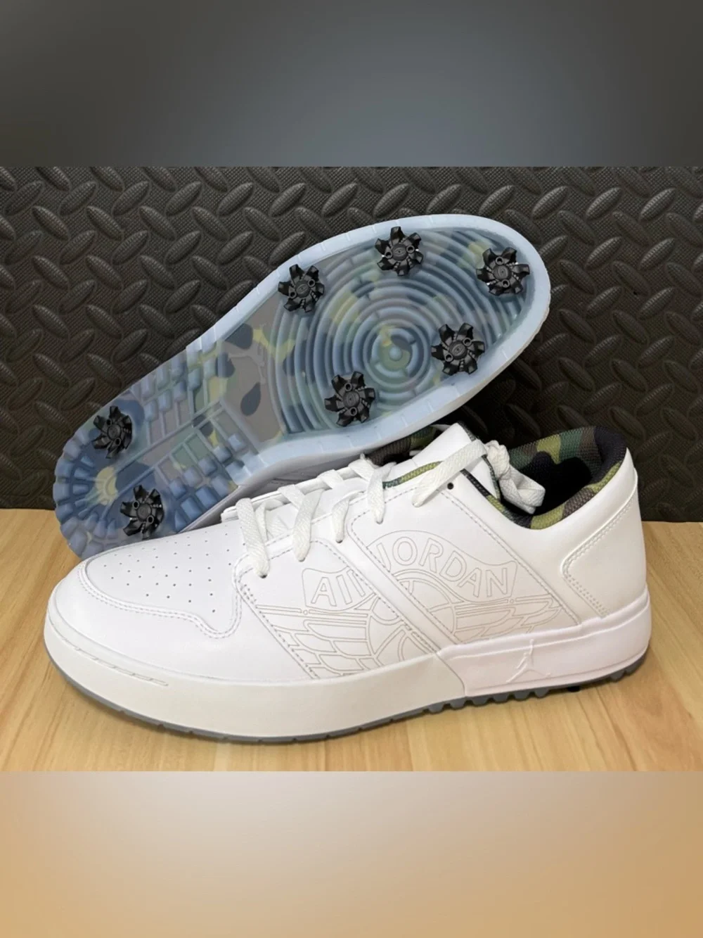 Air Jordan NU Retro 1 G Golf Shoes White Camo Green FZ4153-102 Mens Size 12.5‎