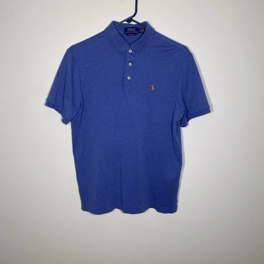 Polo Ralph Lauren Classic‎ Fit Blue Men's Polo Shirt Mens Medium Flesh Pony