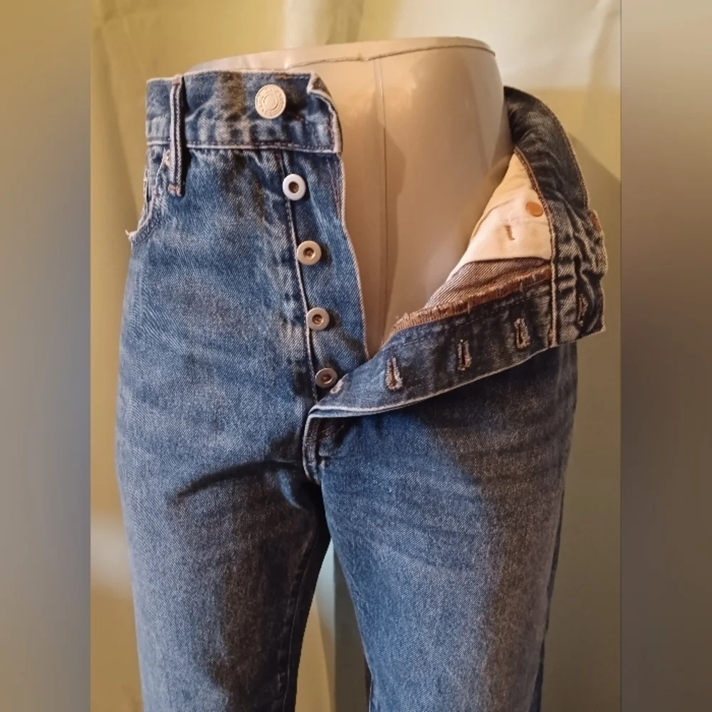Gap 90s Button Fly Original Straight Leg Blue Denim Jeans