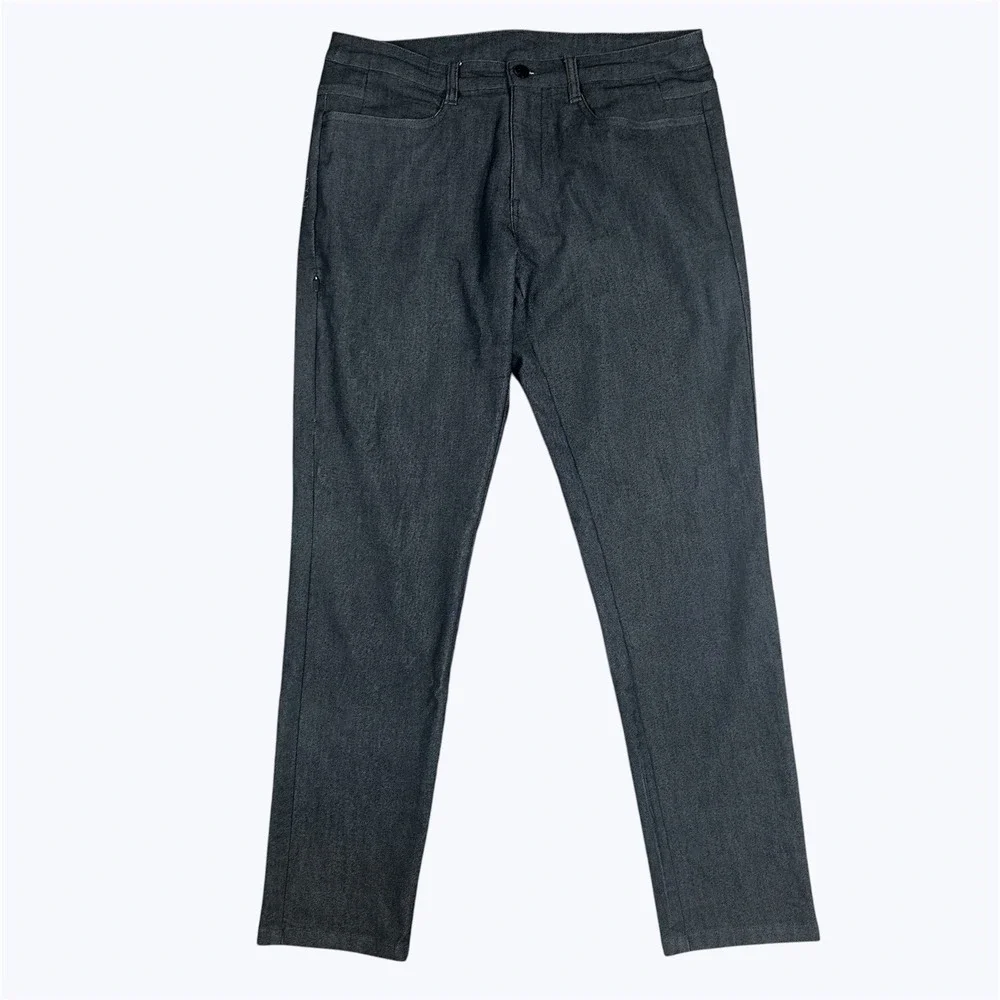 BYLT Pants Mens 33x30 Heathered Black Everyday 2.0 Chino Stretch Zip Pocket EUC
