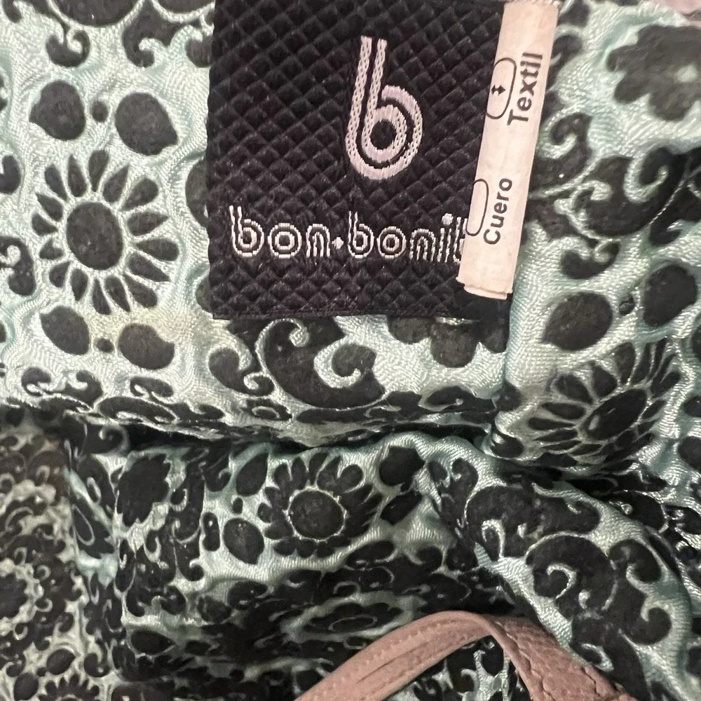 Bon Bonite Blush Pink Leather Hobo Shoulder Bag Metal Beads Dark Cottage‎ Grunge