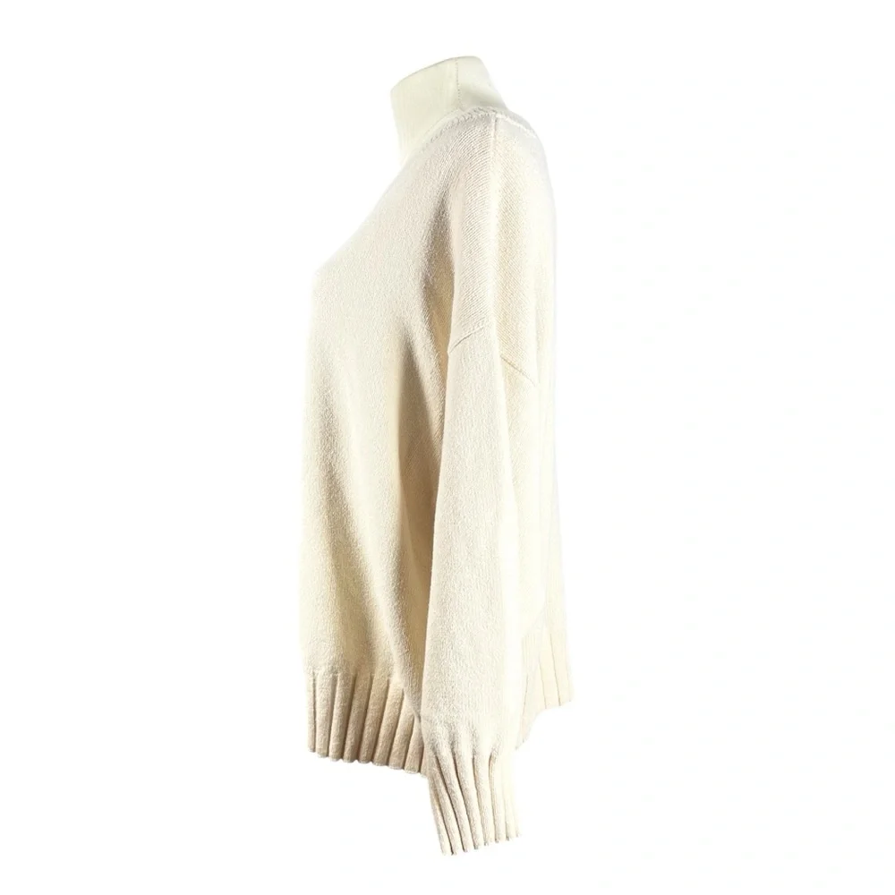 Free People Street Fair Tunic Sweater size Medium‎ ivory over-sized