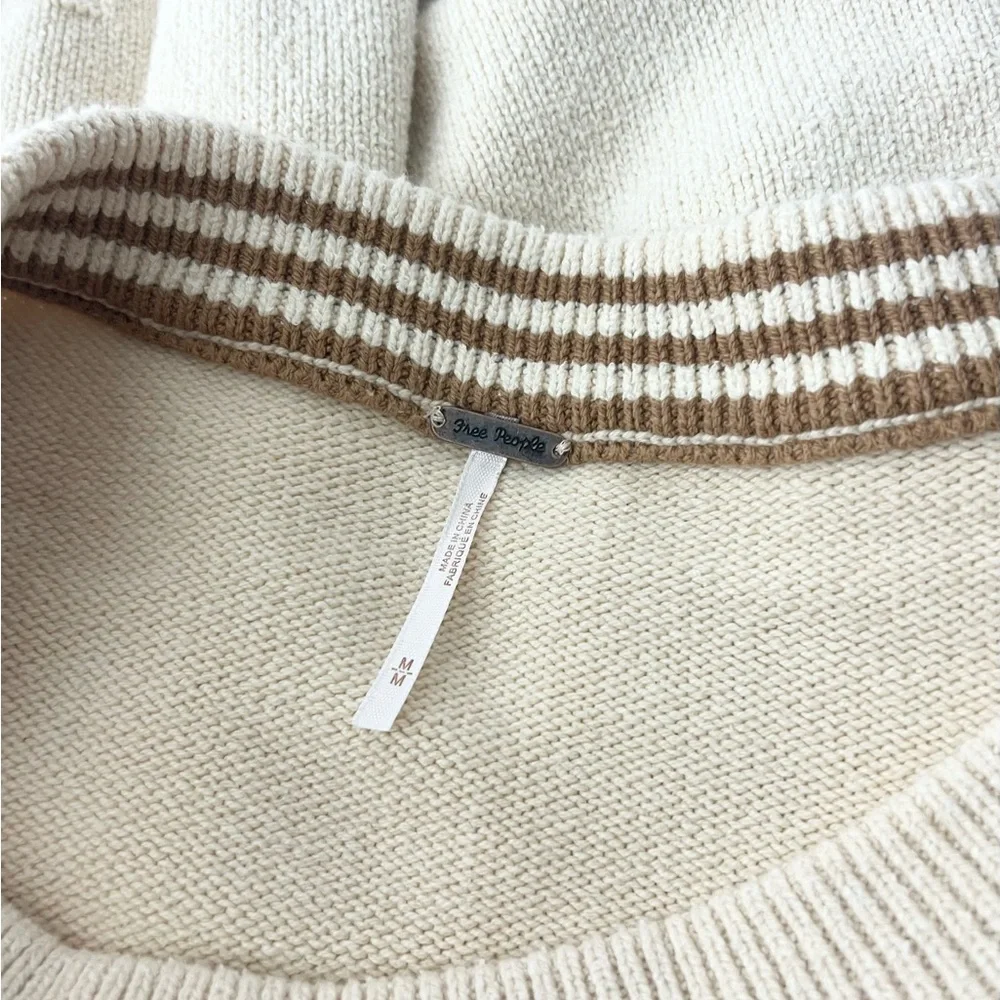 Free People Street Fair Tunic Sweater size Medium‎ ivory over-sized