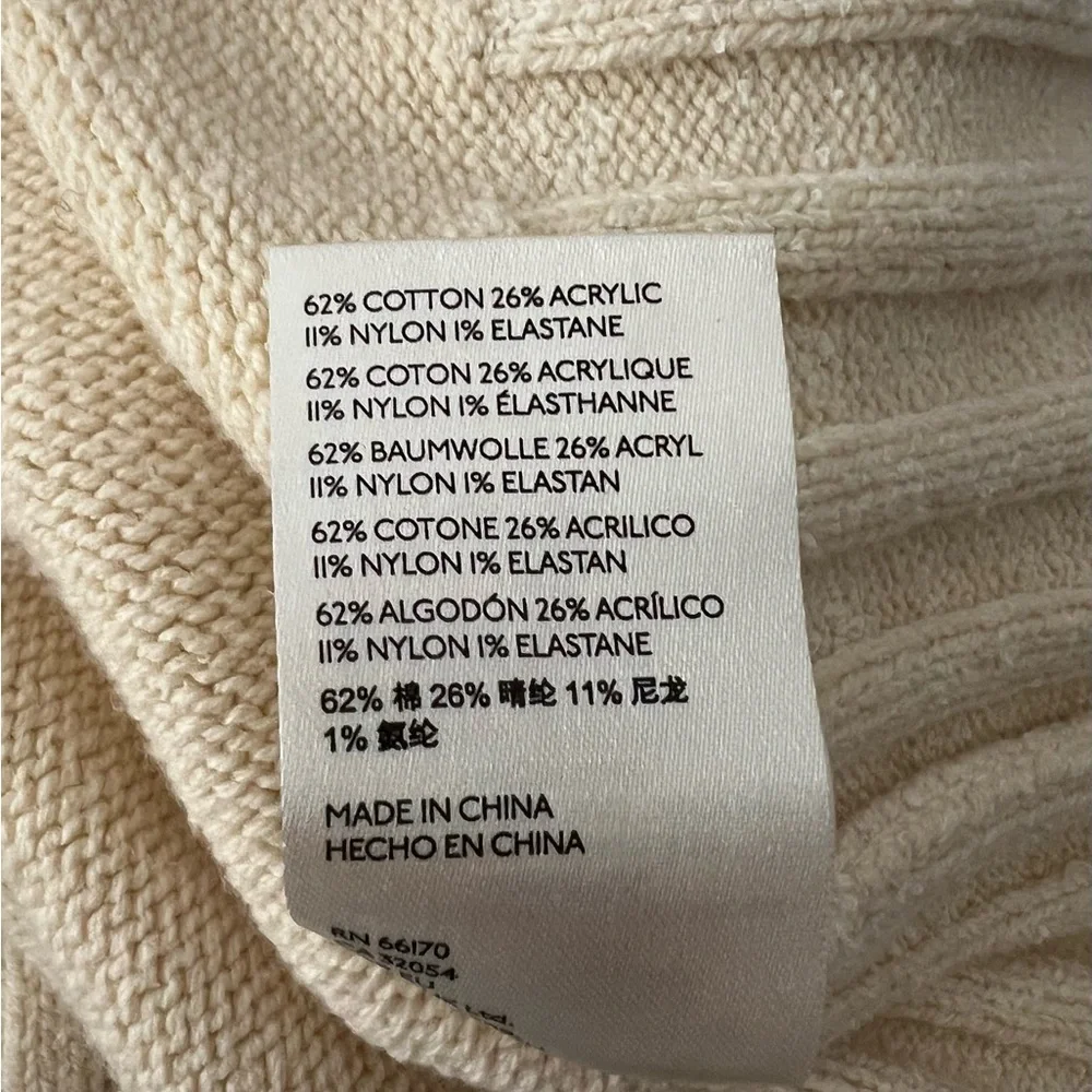 Free People Street Fair Tunic Sweater size Medium‎ ivory over-sized