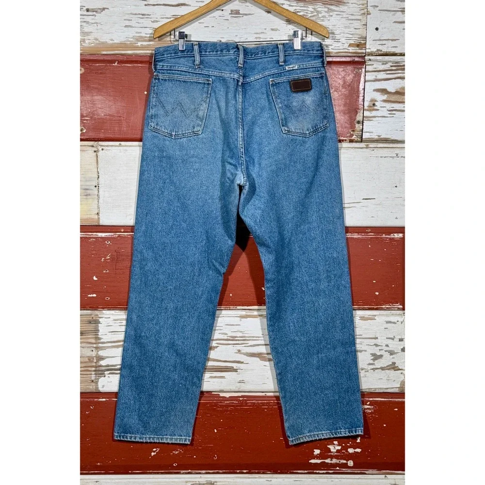 80s USA Vintage Wrangler Jeans Relaxed Fit Denim‎ Pants Classic Blue Wash